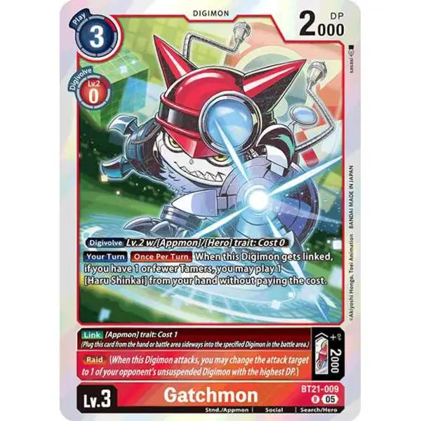 Digimon Trading Card Game World Convergence Rare Gatchmon BT21-009