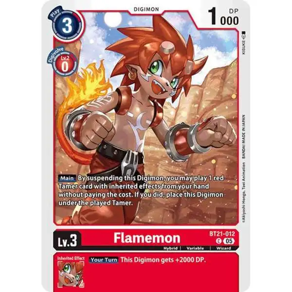 Digimon Trading Card Game World Convergence Common Flamemon BT21-012