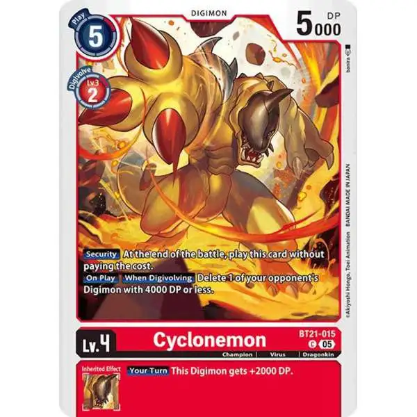 Digimon Trading Card Game World Convergence Common Cyclonemon BT21-015