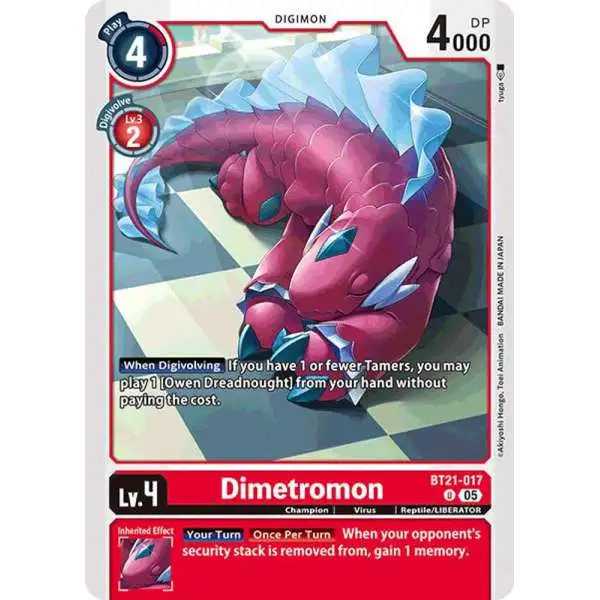 Digimon Trading Card Game World Convergence Uncommon Dimetromon BT21-017