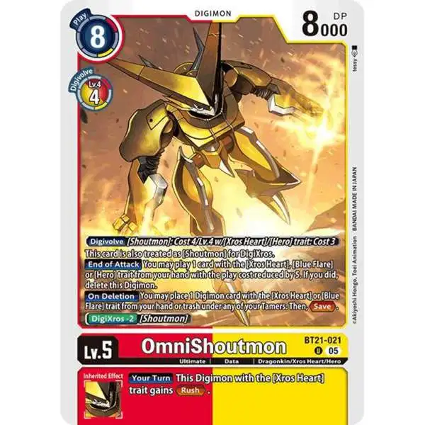 Digimon Trading Card Game World Convergence Uncommon OmniShoutmon BT21-021