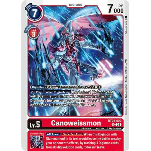 Digimon Trading Card Game World Convergence Uncommon Canoweissmon BT21-022