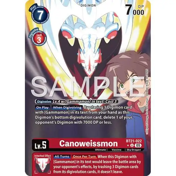Trading Card Game Advanced Booster Digimon Generation Uncommon Canoweissmon BT21-022 [Alternate Art]