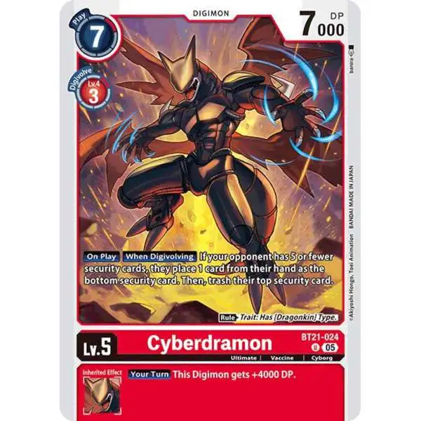 Digimon Trading Card Game World Convergence Uncommon Cyberdramon BT21-024