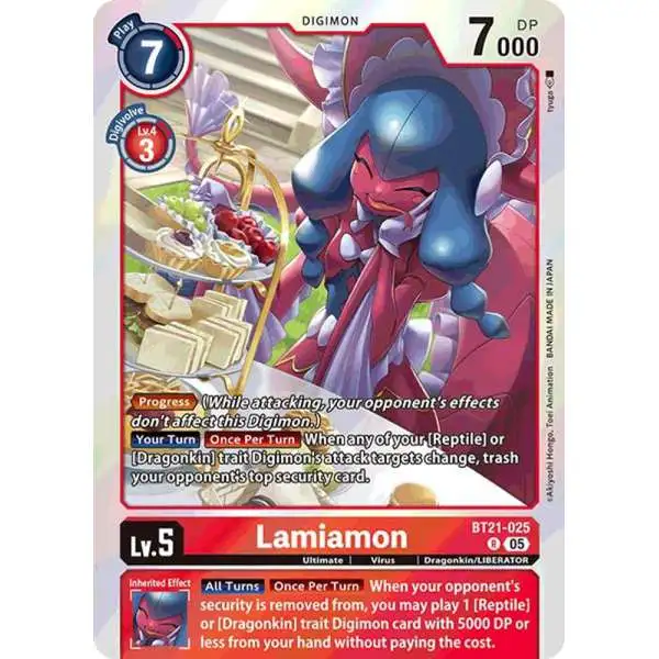 Digimon Trading Card Game World Convergence Rare Lamiamon BT21-025