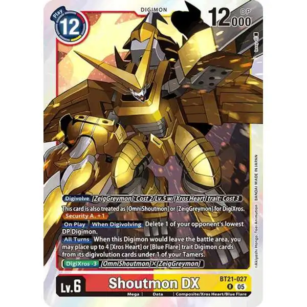 Digimon Trading Card Game World Convergence Rare Shoutmon DX BT21-027
