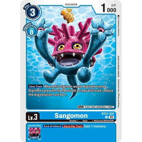Digimon Trading Card Game World Convergence Common Sangomon BT21-031