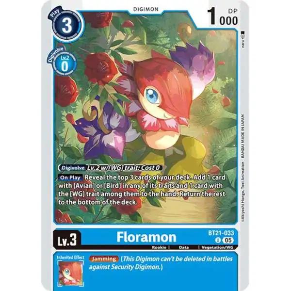Digimon Trading Card Game World Convergence Uncommon Floramon BT21-033