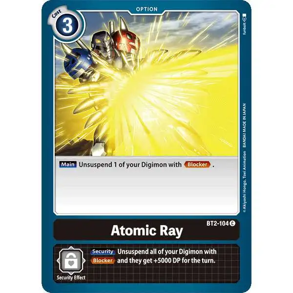 Digimon Trading Card Game Release Special Booster Common Atomic Ray BT2-104