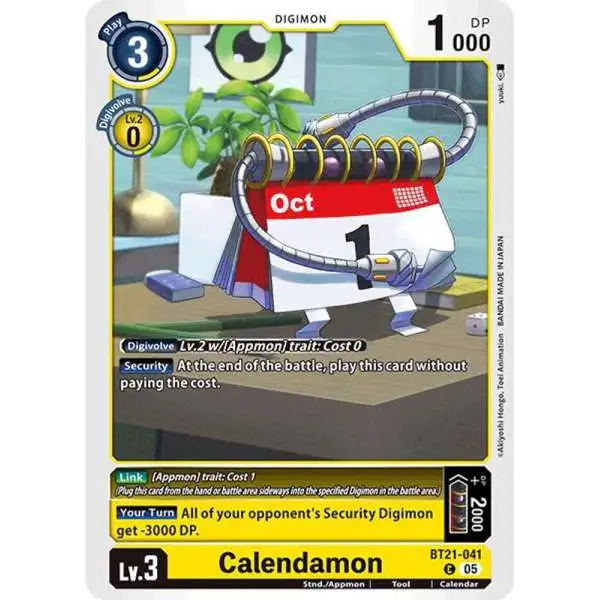 Digimon Trading Card Game World Convergence Common Calendamon BT21-041