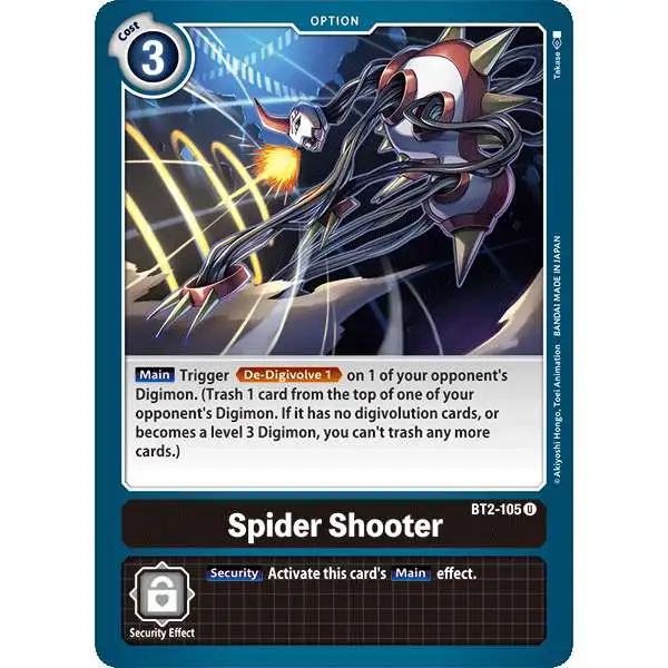 Digimon Trading Card Game Release Special Booster Uncommon Spider Shooter BT2-105
