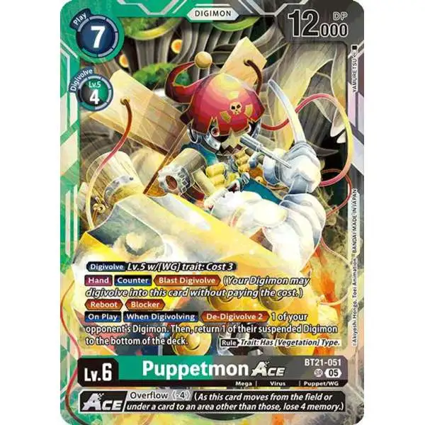 Digimon Trading Card Game World Convergence Super Rare Puppetmon ACE BT21-051