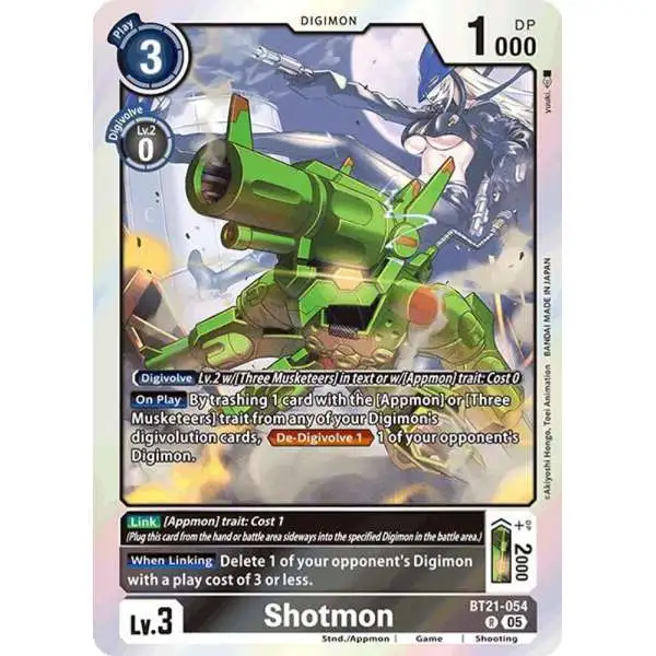 Digimon Trading Card Game World Convergence Rare Shotmon BT21-054