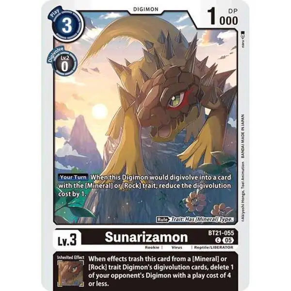 Digimon Trading Card Game World Convergence Common Sunarizamon BT21-055