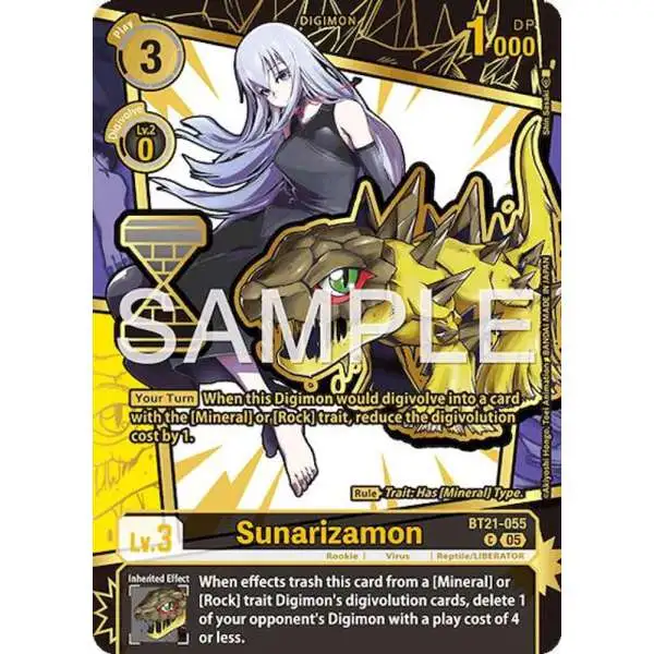 Digimon Trading Card Game Dawn of Liberator Common Sunarizamon BT21-055 [Rare Pull]