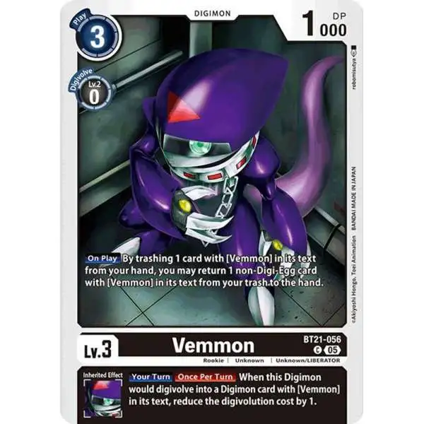 Digimon Trading Card Game World Convergence Common Vemmon BT21-056