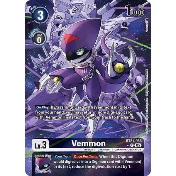 Digimon Trading Card Game World Convergence Common Vemmon BT21-056 [Alternate Art]