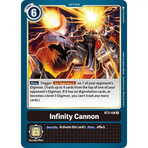 Digimon Trading Card Game Release Special Booster Rare Infinity Cannon BT2-106