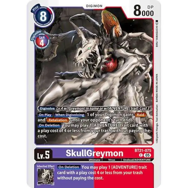 Digimon Trading Card Game World Convergence Common SkullGreymon BT21-075
