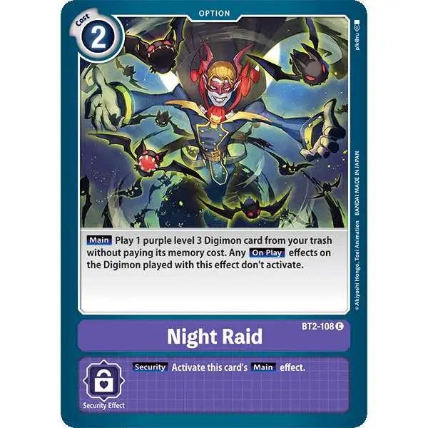 Digimon Trading Card Game Release Special Booster Common Night Raid BT2-108
