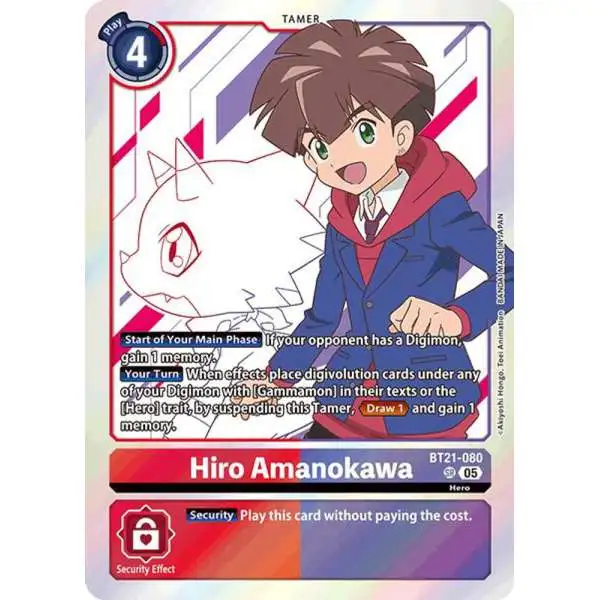 Digimon Trading Card Game World Convergence Super Rare Hiro Amanokawa BT21-080