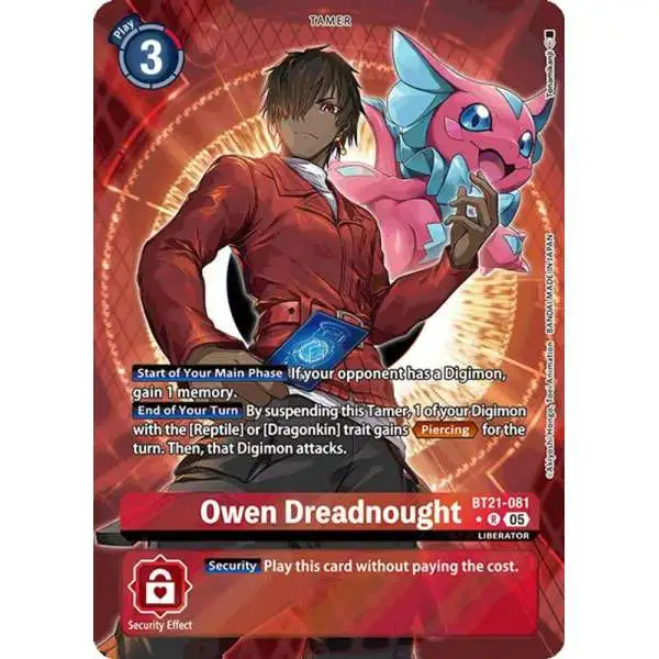 Digimon Trading Card Game World Convergence Rare Owen Dreadnought BT21-081 [Alternate Art]