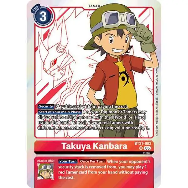 Digimon Trading Card Game World Convergence Super Rare Takuya Kanbara BT21-082