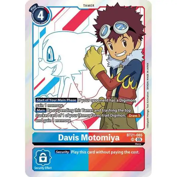 Digimon Trading Card Game World Convergence Super Rare Davis Motomiya BT21-085
