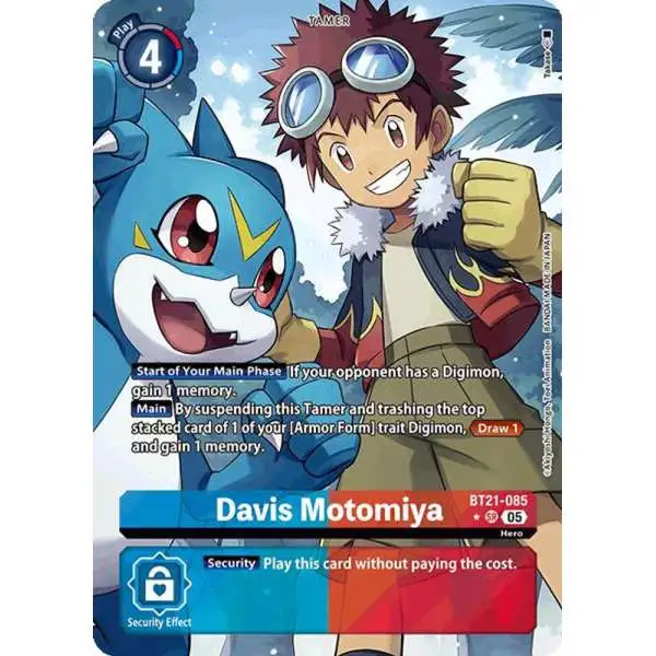 Digimon Trading Card Game World Convergence Super Rare Davis Motomiya BT21-085 [Alternate Art]
