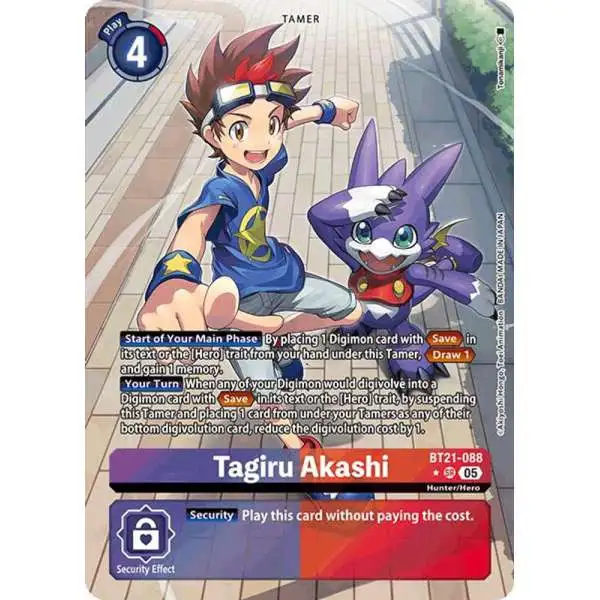 Digimon Trading Card Game World Convergence Super Rare Tagiru Akashi BT21-088 [Alternate Art]