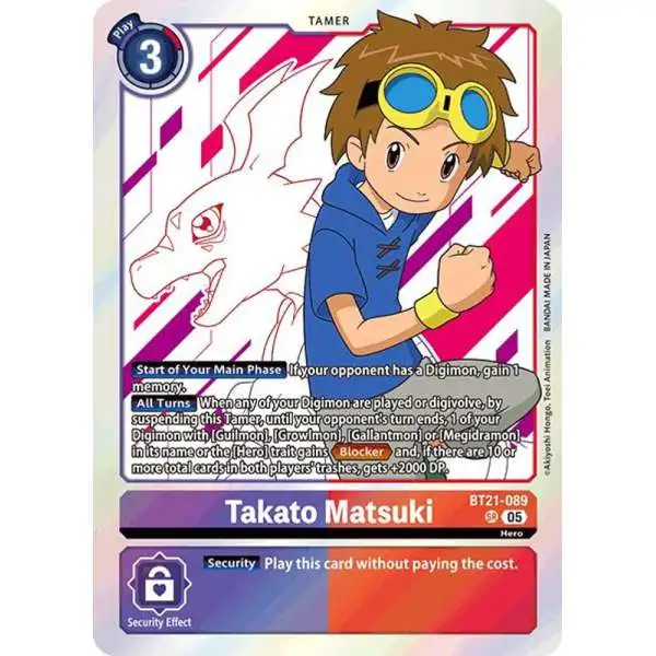 Digimon Trading Card Game World Convergence Super Rare Takato Matsuki BT21-089