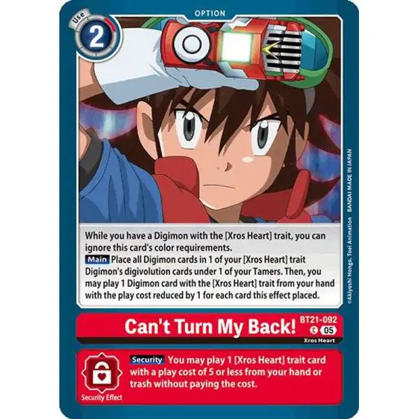 Digimon Trading Card Game World Convergence Common Can't Turn My Back! BT21-092