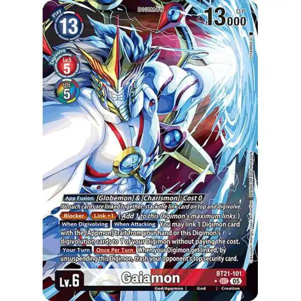 Digimon Trading Card Game World Convergence Secret Rare Gaiamon BT21-101 [Alternate Art]