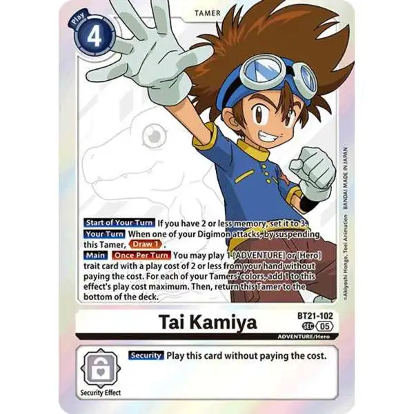 Digimon Trading Card Game World Convergence Secret Rare Tai Kamiya BT21-102
