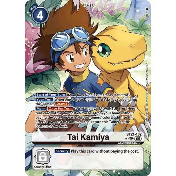 Digimon Trading Card Game World Convergence Secret Rare Tai Kamiya BT21-102 [Alternate Art]