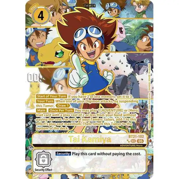 Digimon Trading Card Game World Convergence Secret Rare Tai Kamiya BT21-102 [Rare Pull]