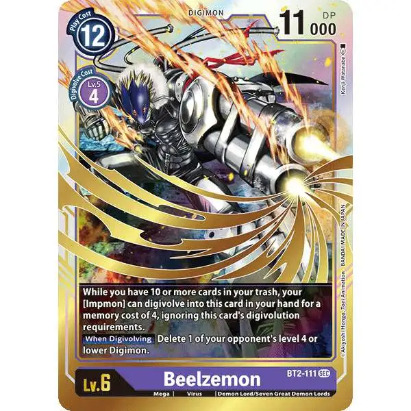 Digimon Trading Card Game Release Special Booster Secret Rare Beelzemon BT2-111