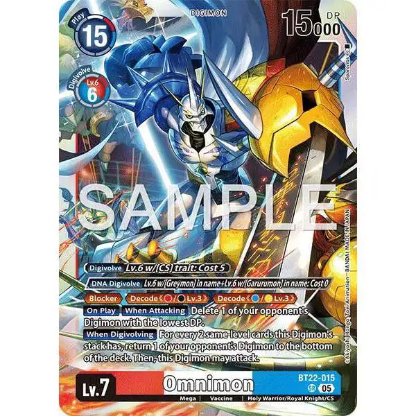 Digimon Trading Card Game Cyber Eden Super Rare Omnimon BT22-015