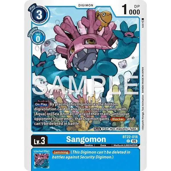 Digimon Trading Card Game Cyber Eden Common Sangomon BT22-018