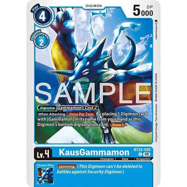 Digimon Trading Card Game Cyber Eden Common KausGammamon BT22-020