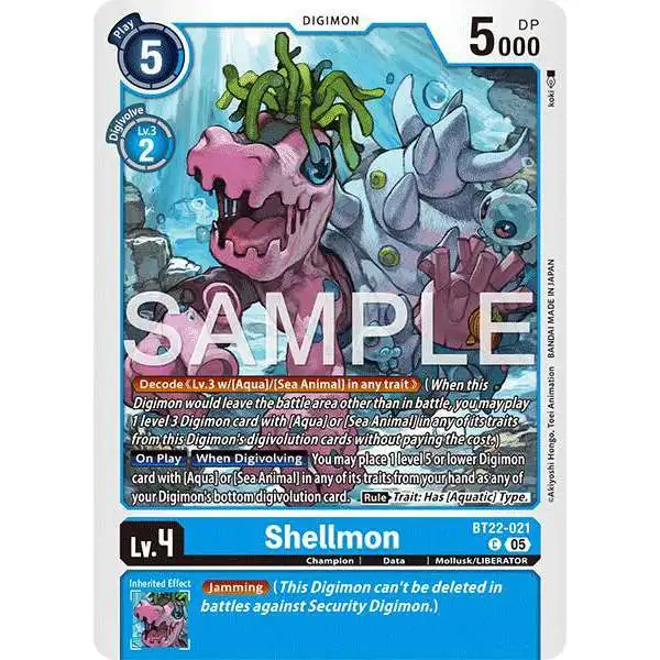 Digimon Trading Card Game Cyber Eden Common Shellmon BT22-021