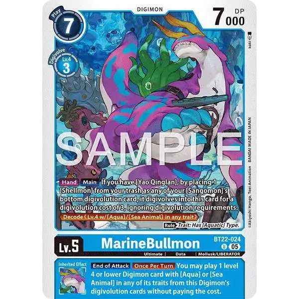 Digimon Trading Card Game Cyber Eden Uncommon MarineBullmon BT22-024