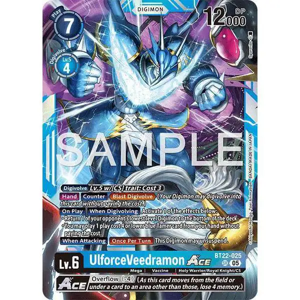 Digimon Trading Card Game Cyber Eden Super Rare UlforceVeedramon ACE BT22-025