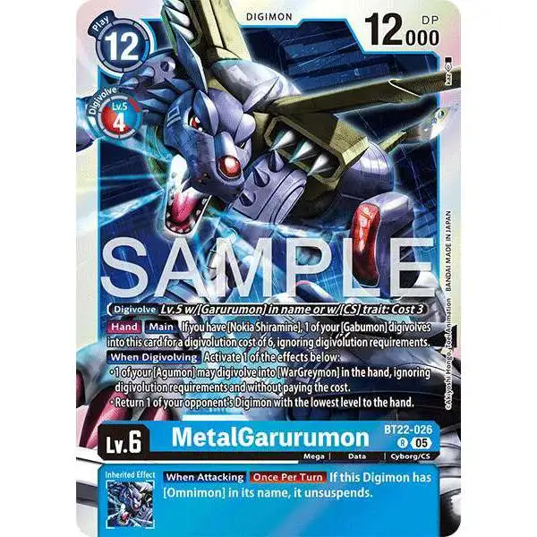 Digimon Trading Card Game Cyber Eden Rare MetalGarurumon BT22-026