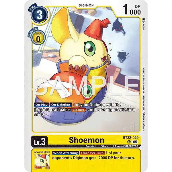 Digimon Trading Card Game Cyber Eden Common Shoemon BT22-029