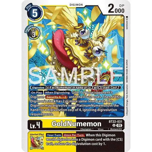 Digimon Trading Card Game Cyber Eden Uncommon GoldNumemon BT22-031