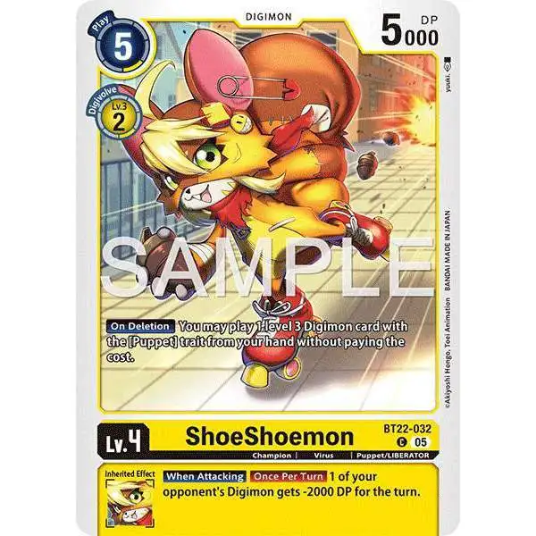 Digimon Trading Card Game Cyber Eden Common ShoeShoemon BT22-032