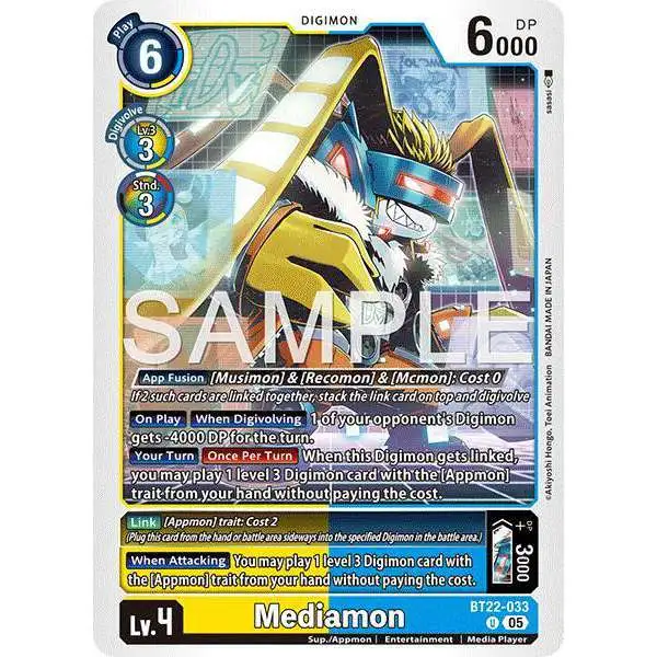 Digimon Trading Card Game Cyber Eden Uncommon Mediamon BT22-033
