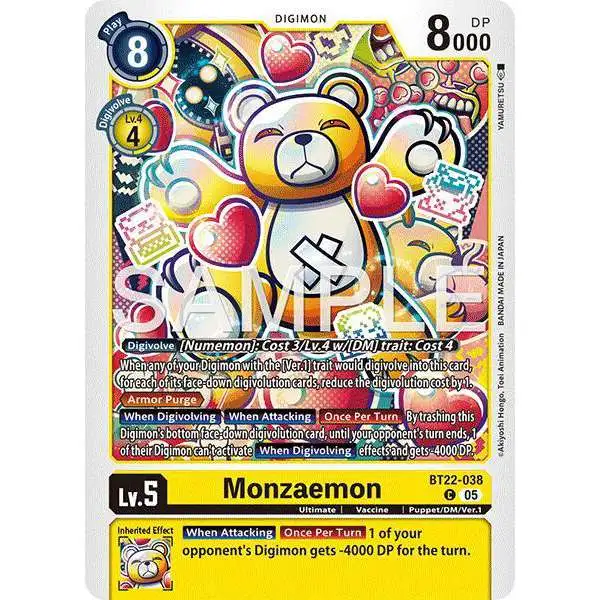 Digimon Trading Card Game Cyber Eden Common Monzaemon BT22-038