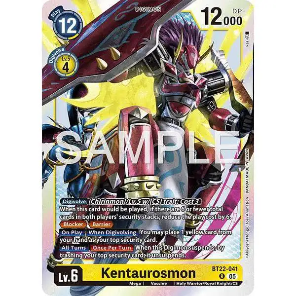 Digimon Trading Card Game Cyber Eden Rare Kentaurosmon BT22-041